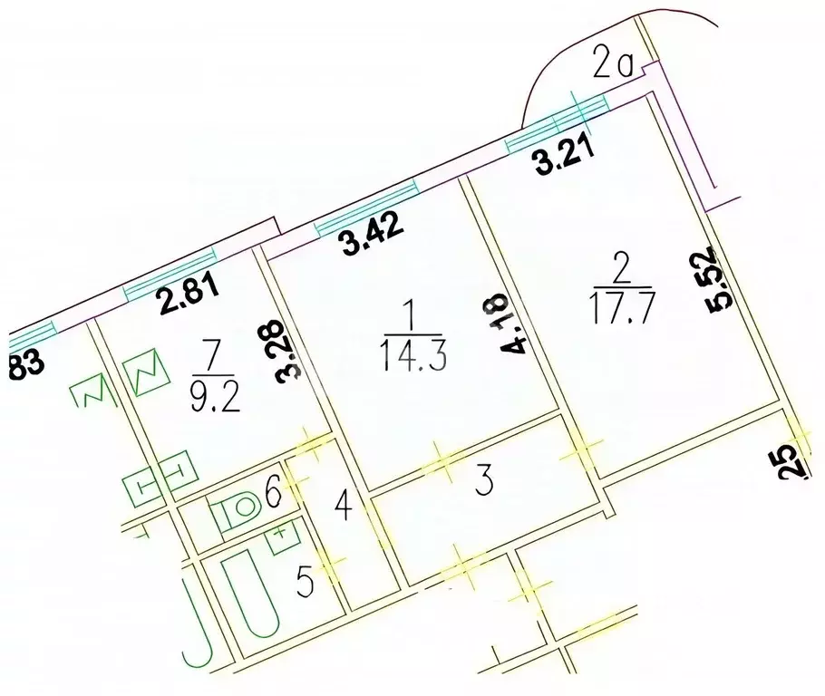 2-к кв. Москва ул. Адмирала Лазарева, 55 (54.0 м) - Фото 2