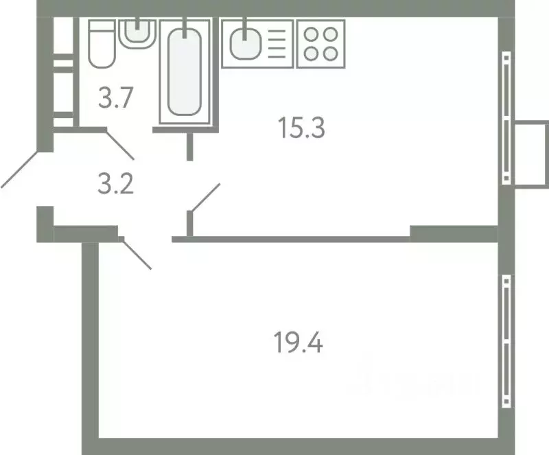 1-к кв. Московская область, Ленинский городской округ, Молоково пгт ... - Фото 1