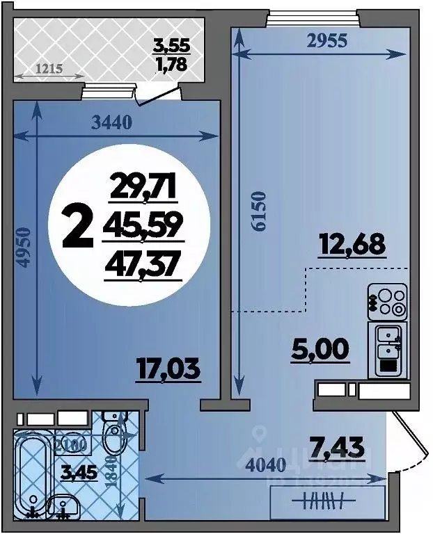 2-к кв. Краснодарский край, Краснодар ул. Генерал-лейтенанта ... - Фото 1