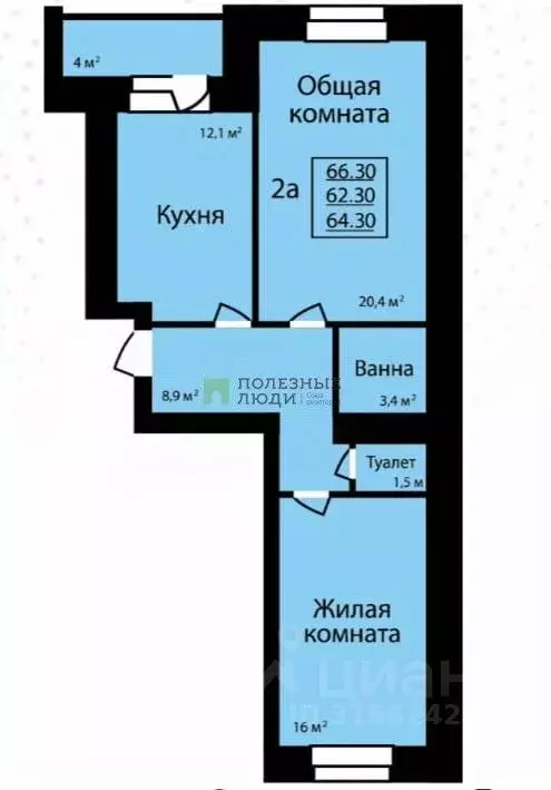 2-к кв. Тамбовская область, Тамбов ул. Имени С.И. Савостьянова, 3 ... - Фото 0