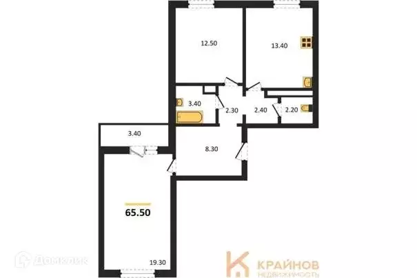 Продаётся 2-к квартира, 65.5 м - Фото 0