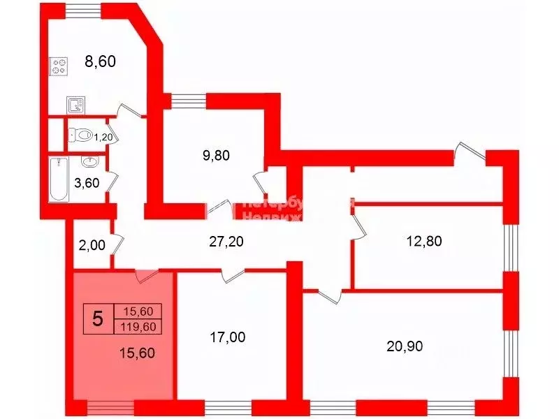 Комната Санкт-Петербург просп. Стачек, 55 (15.6 м) - Фото 1