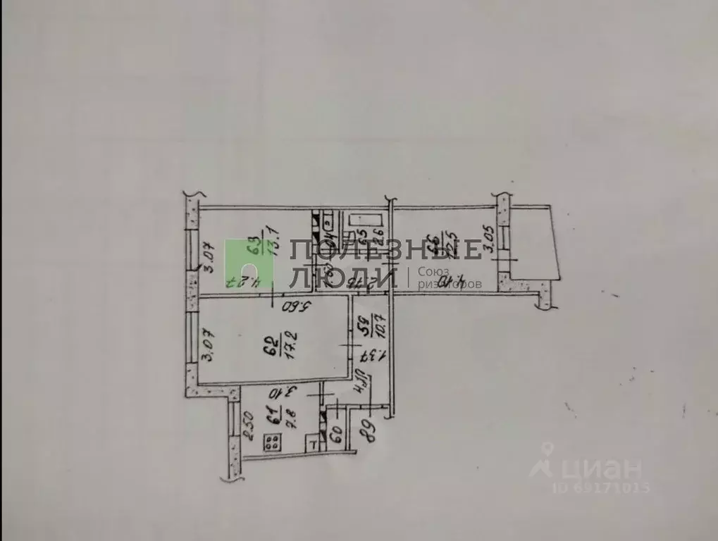 3-к кв. Орловская область, Орел ул. Бурова, 26 (66.2 м) - Фото 2