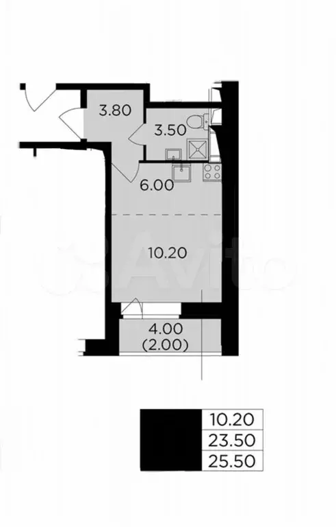 Квартира-студия, 23,8 м, 3/14 эт. - Фото 0