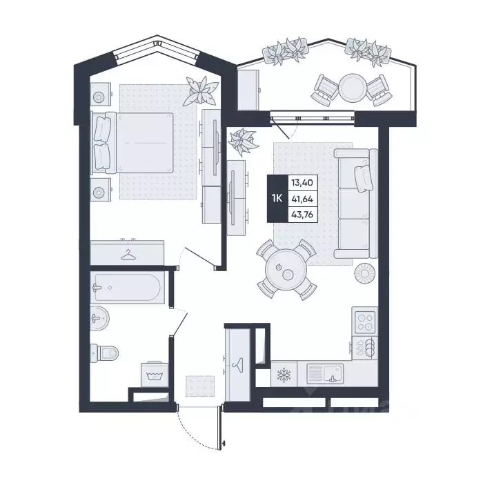 1-к кв. Белгородская область, Старый Оскол Садовые Кварталы мкр,  ... - Фото 1