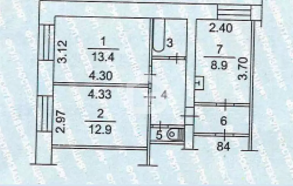 2-к кв. томская область, томск учебная ул, 15 (46.6 м) - Фото 1