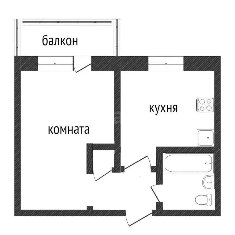 1-комнатная квартира: Курган, улица Савельева, 92 (20.9 м) - Фото 0