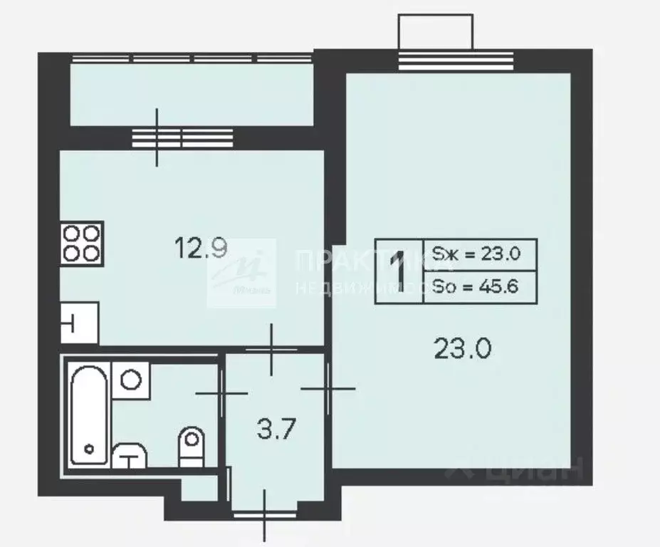1-к кв. Москва, Москва, Троицк пл. Академическая, 3 (40.0 м) - Фото 2