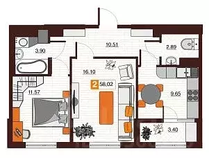 2-к кв. Оренбургская область, Оренбург Северный жилрайон, Фамильные ... - Фото 1