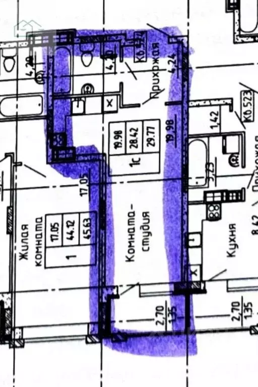 Студия Воронежская область, Воронеж ул. Гаршина, 25к2 (30.0 м) - Фото 2