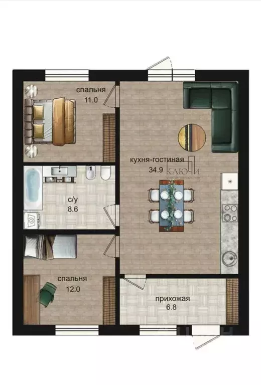 Таунхаус в Челябинская область, Магнитогорск ул. Золотистая (75 м) - Фото 2