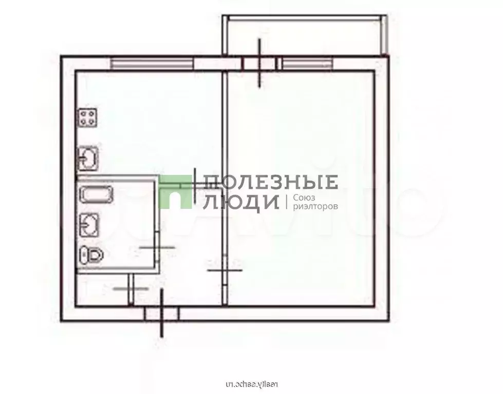 1-к. квартира, 35 м, 2/5 эт. - Фото 0