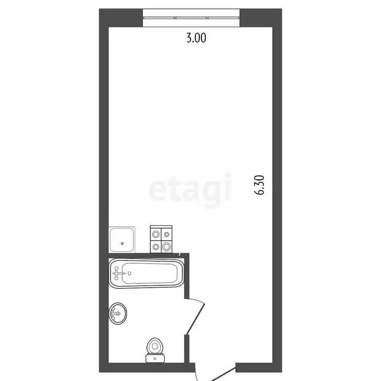 Квартира-студия: Якутск, улица Кирова, 34 (19 м) - Фото 1