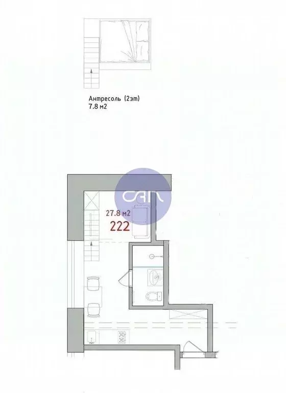 Студия Москва Большая Почтовая ул., 18/20С15 (28.0 м) - Фото 2