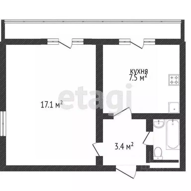 1-к кв. Кемеровская область, Ленинск-Кузнецкий бул. Химиков, 7/2А ... - Фото 2