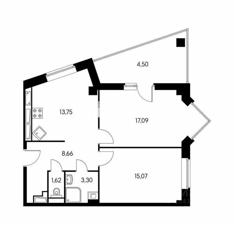 3-к кв. Московская область, Балашиха Изумрудный кв-л, 12 (63.8 м) - Фото 2