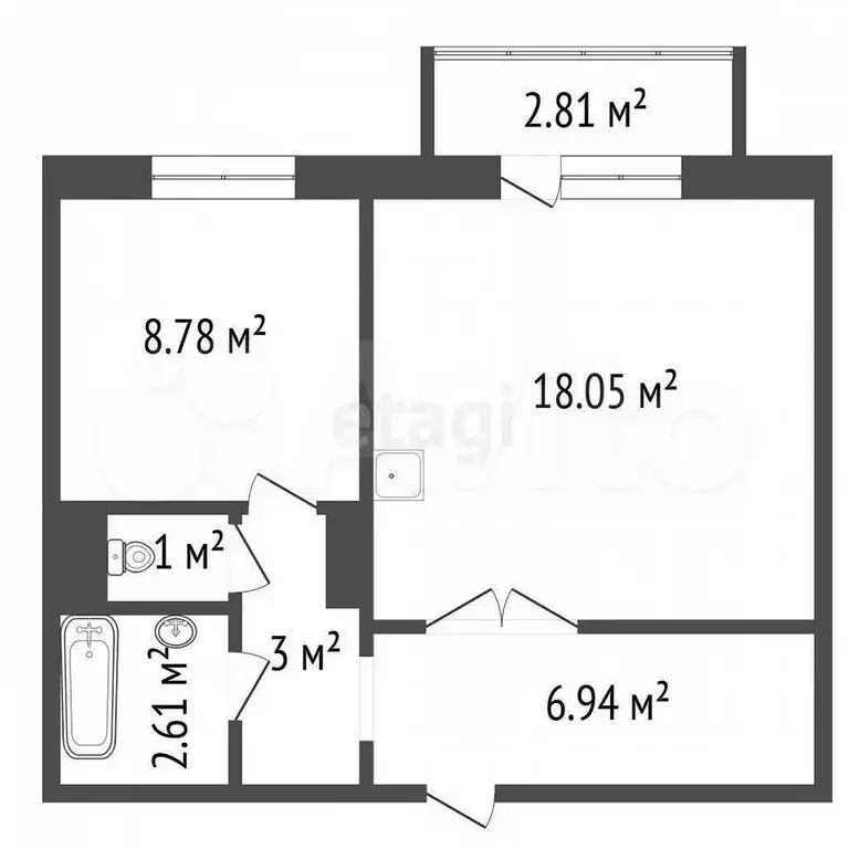 2-к. квартира, 40,4 м, 10/16 эт. - Фото 1