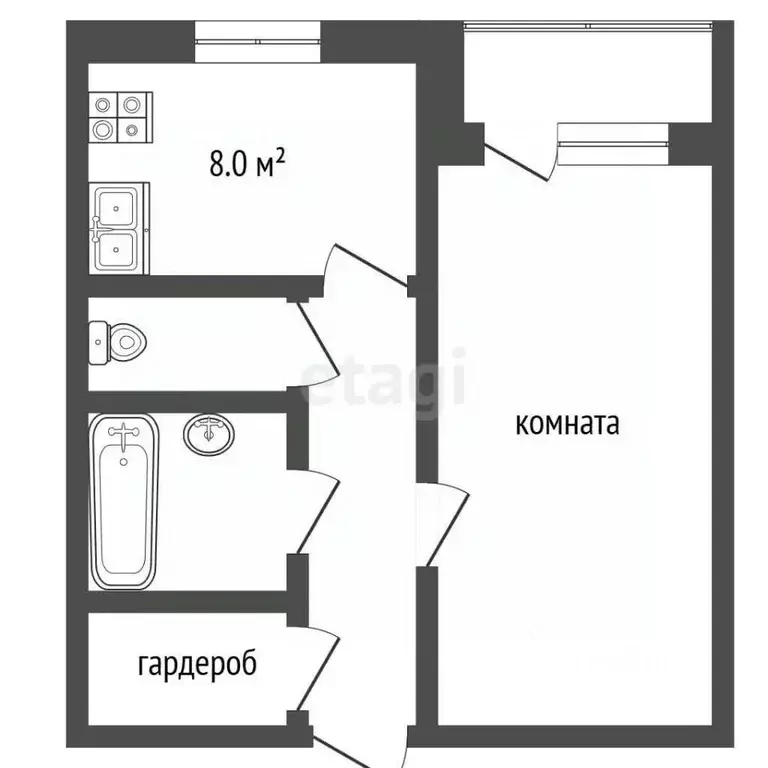 1-к кв. Московская область, Раменское Красноармейская ул., 27а (38.7 ... - Фото 2