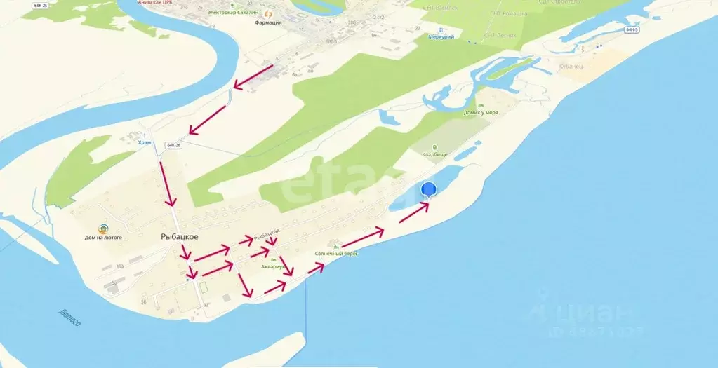 Участок в Сахалинская область, Анивский городской округ, с. Рыбацкое ... - Фото 2