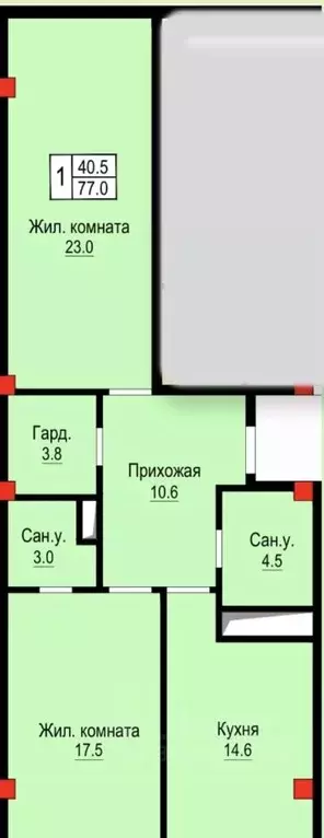 2-к кв. Кабардино-Балкария, Нальчик ул. Атажукина, 2 (77.0 м) - Фото 0