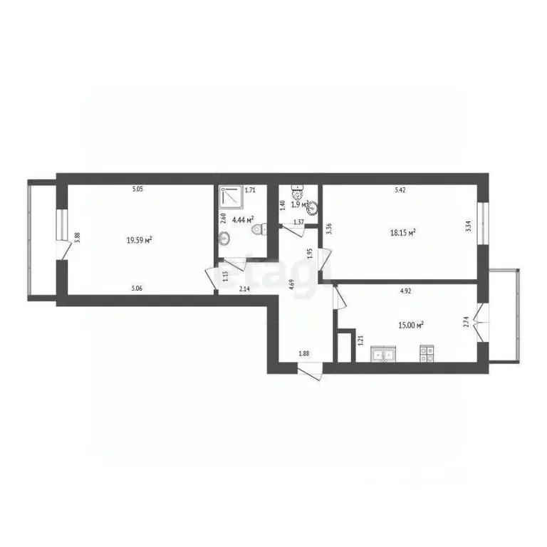 2-к кв. Мордовия, Саранск Красноармейская ул., 17 (60.0 м) - Фото 2