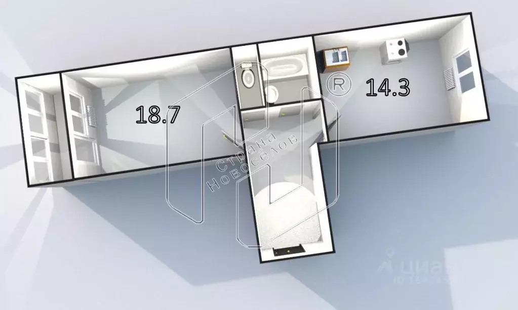 1-к кв. Мордовия, Саранск ул. Косарева, 111 (44.7 м) - Фото 1