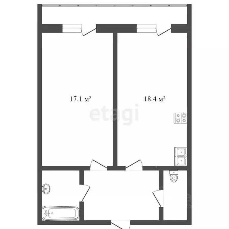 1-к кв. Вологодская область, Вологда ул. Космонавта Беляева, 3 (49.0 ... - Фото 2