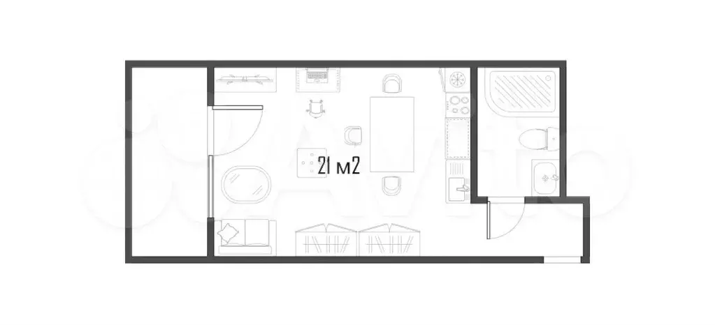 Квартира-студия, 21 м, 2/20 эт. - Фото 0