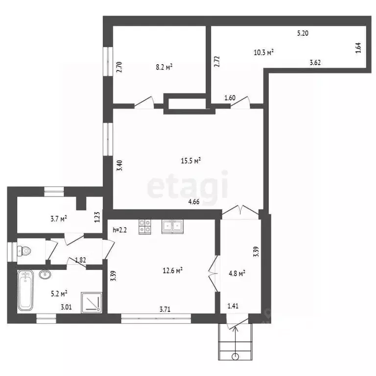 Дом в Крым, Советский район, с. Краснофлотское ул. Молодежная, 7 (80 ... - Фото 2