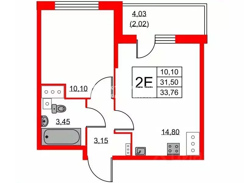 1-к кв. Санкт-Петербург ул. Русановская, 20к3 (31.5 м) - Фото 1