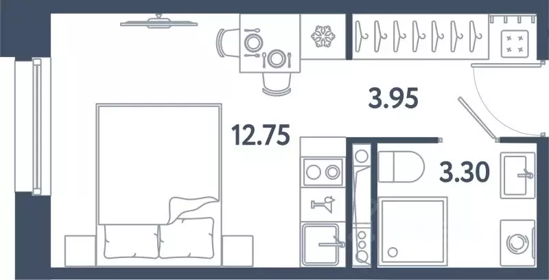 Студия Санкт-Петербург Московское ш., 13ЖЗ (20.0 м) - Фото 0
