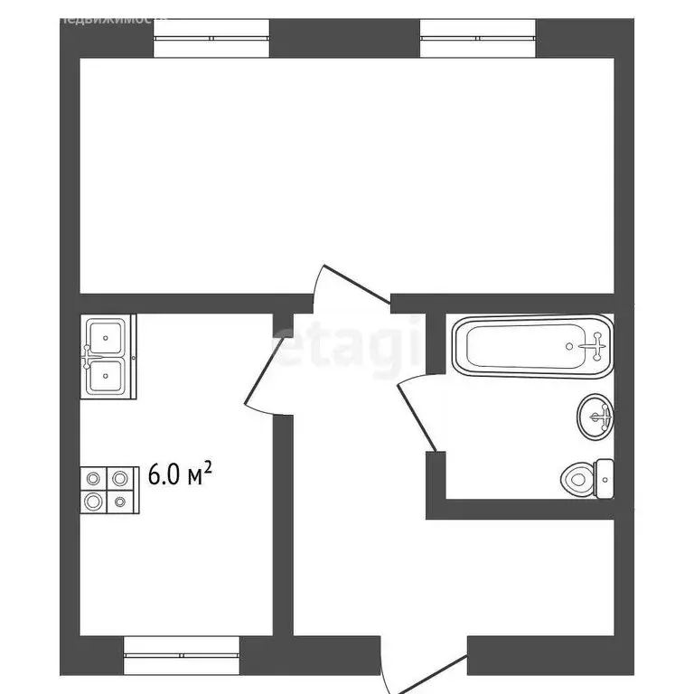 1-комнатная квартира: Ишим, улица Крылова, 56 (41 м) - Фото 0
