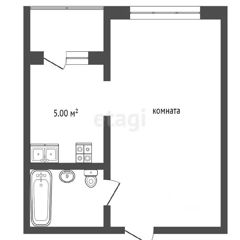 1-к кв. Севастополь ул. Вакуленчука, 28 (27.9 м) - Фото 1