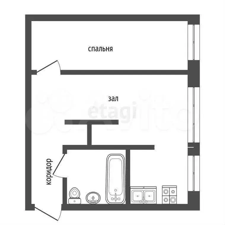 2-к. квартира, 43 м, 2/5 эт. - Фото 0