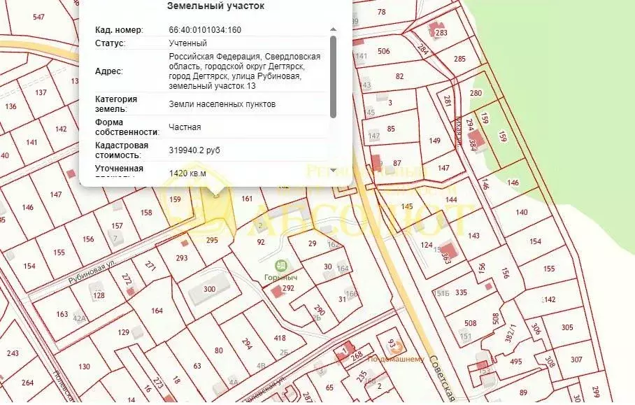 Участок в Свердловская область, Дегтярск ул. Рубиновая (14.2 сот.) - Фото 1