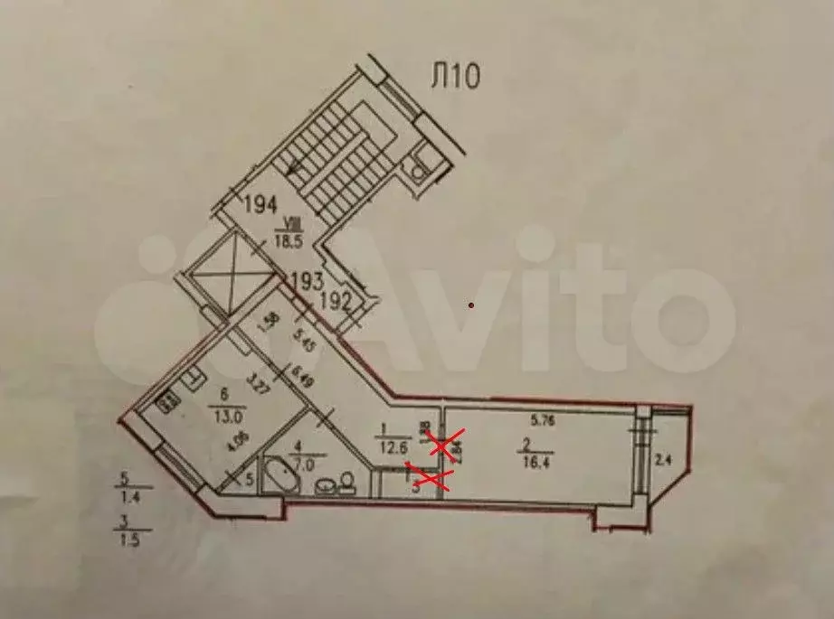 1-к. квартира, 51,9 м, 7/7 эт. - Фото 0