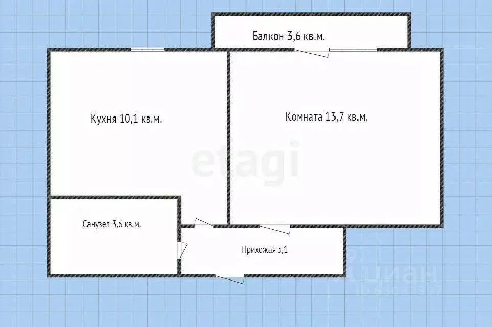 1-к кв. Краснодарский край, Горячий Ключ Заводская ул., 48Ак1 (32.5 м) - Фото 1