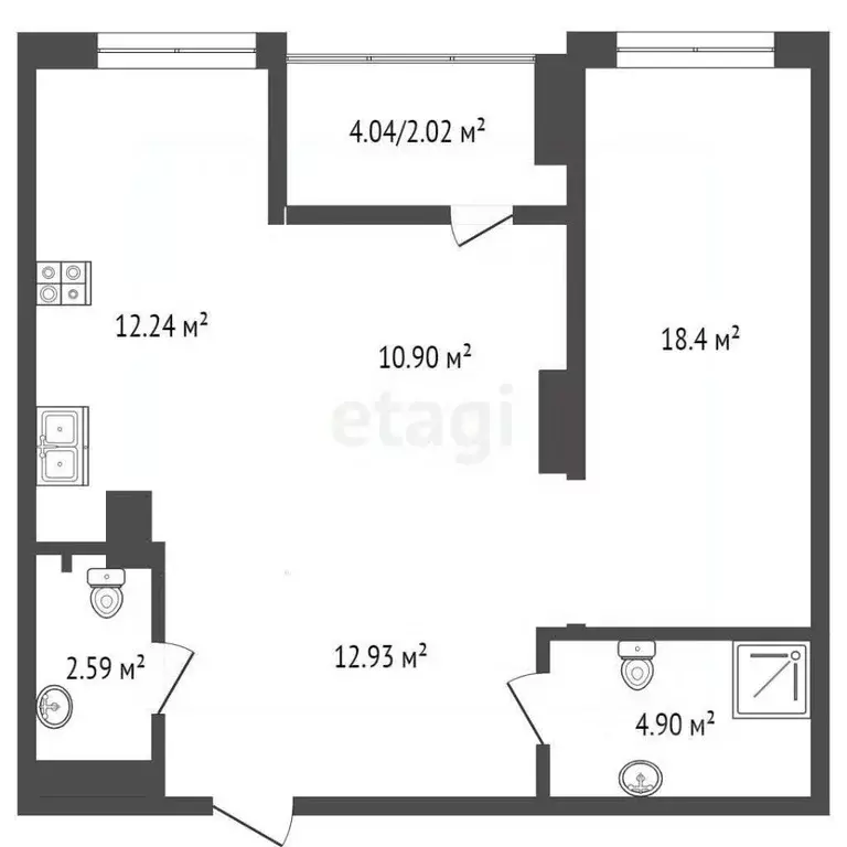 2-к кв. Ростовская область, Ростов-на-Дону Привокзальная ул., 3/1 ... - Фото 1