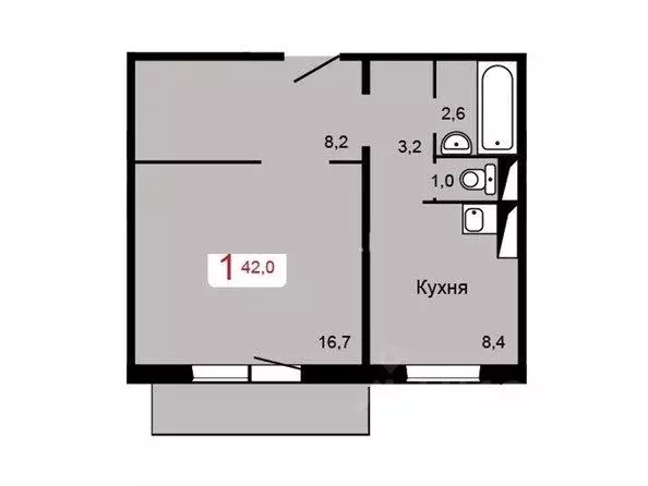 1-к кв. Красноярский край, Красноярск Пролетарская ул., 147 (42.0 м) - Фото 2