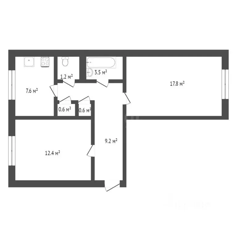 2-к кв. Севастополь ул. Дроздова, 3 (56.0 м) - Фото 1