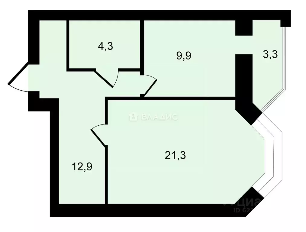 1-к кв. Санкт-Петербург ул. Шелгунова, 7к1 (48.4 м) - Фото 1