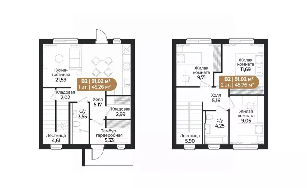 Таунхаус в Ленинградская область, Всеволожск ш. Южное (91 м) - Фото 1