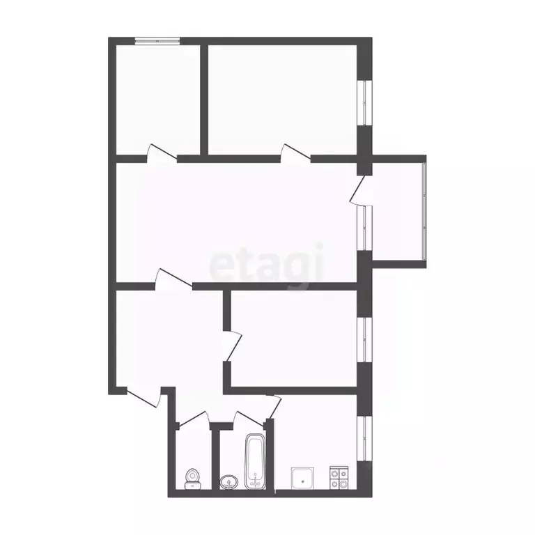 4-к кв. Бурятия, Улан-Удэ Ключевская ул., 26 (62.0 м) - Фото 1