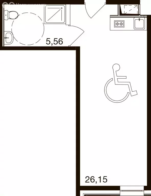 Квартира-студия: Новоивановское, Западная улица, 85 (31.2 м) - Фото 1