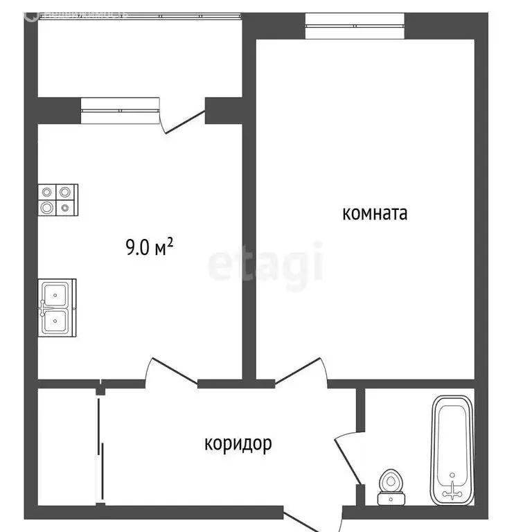 1-комнатная квартира: Самара, посёлок Красная Глинка, 4-й квартал, 9 ... - Фото 1