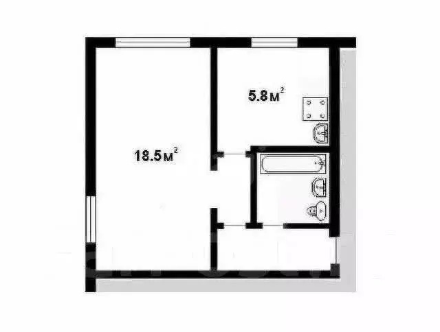 1-комнатная квартира: Липецк, улица Гагарина, 63 (28.4 м) - Фото 1