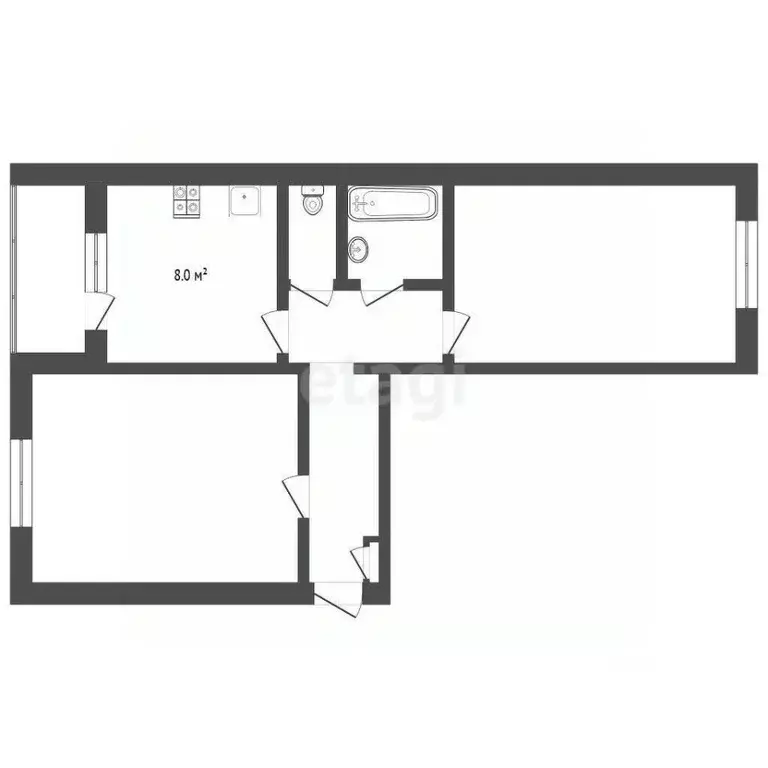 2-к кв. Тюменская область, Тюмень ул. Коммунаров, 5 (49.7 м) - Фото 0