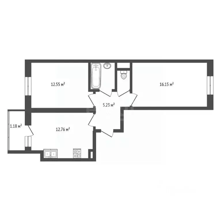 2-к кв. Ярославская область, Ярославский муниципальный округ, пос. ... - Фото 1