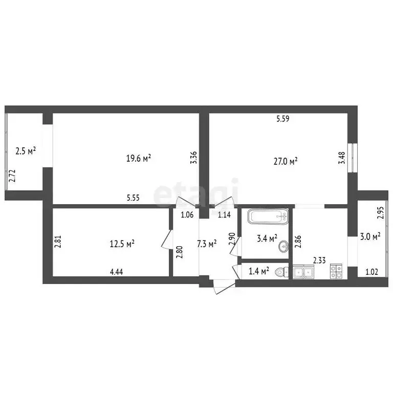 3-комнатная квартира: Феодосия, улица Чкалова, 113Б (76.7 м) - Фото 1