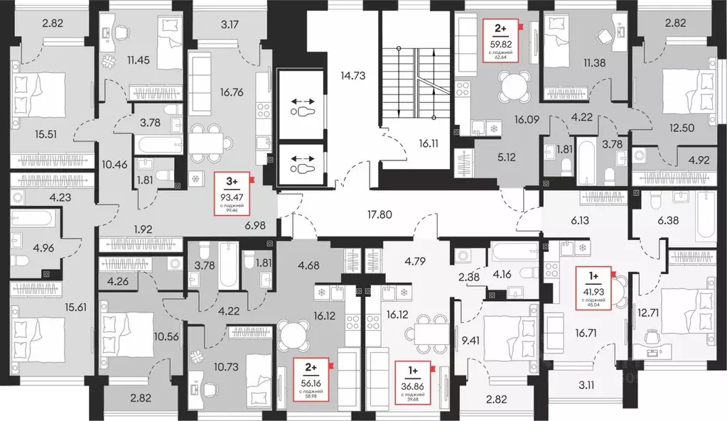 2-к кв. Ханты-Мансийский АО, Сургут 37-й мкр,  (59.82 м) - Фото 1